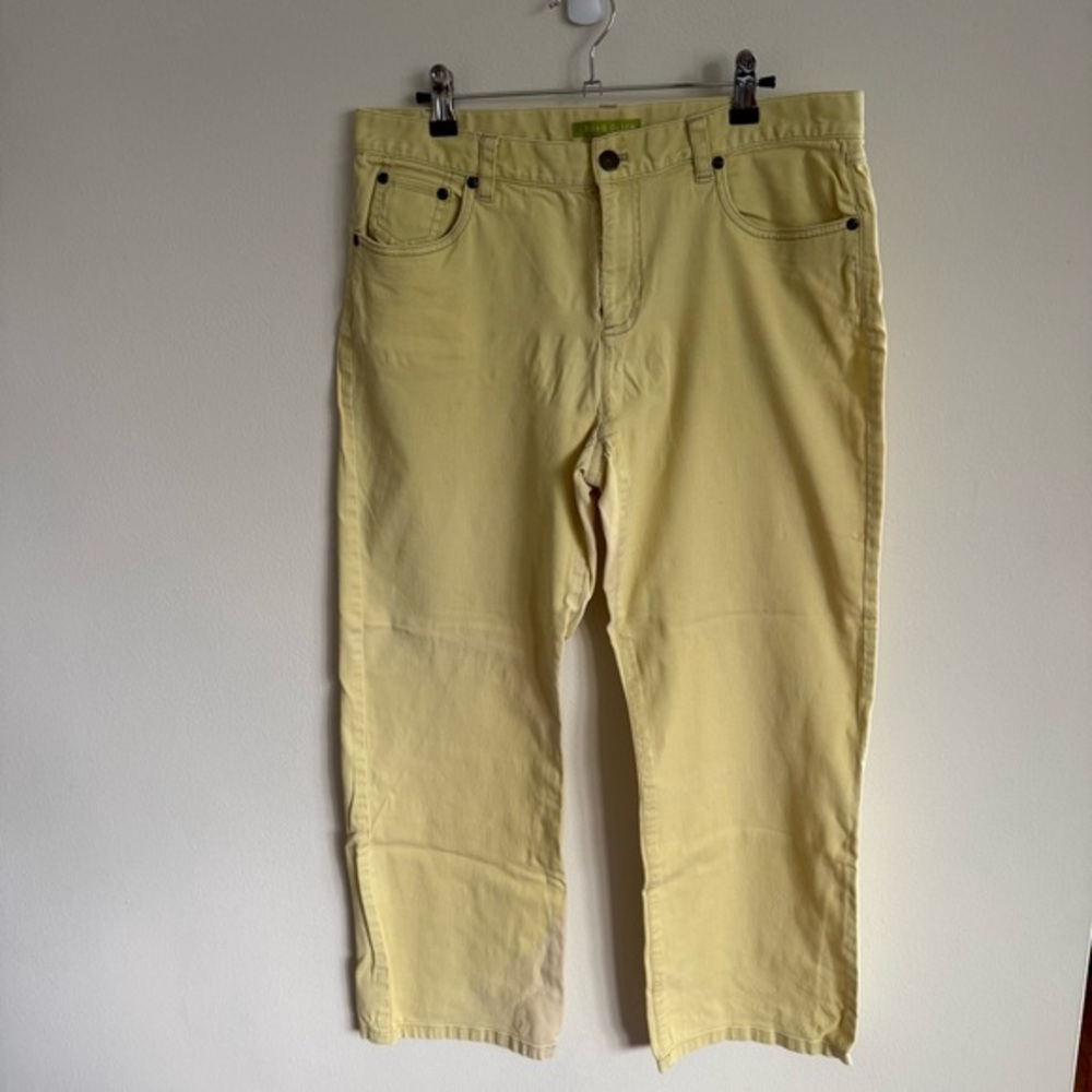 Sigrid Olsen Yellow Cotton‎ Blend Cropped Pants Size 10 Casual